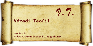 Váradi Teofil névjegykártya